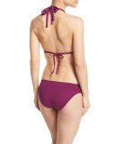 Island Goddess Halter Bikini Swim Top, Cranberry