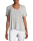 Fluid Slub Jersey Tee, Gray