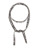 Leopard-Print Chiffon Necklace, White Pattern
