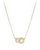 Belmont Extra-Small 18K Yellow Gold Double-Link Necklace with Diamonds