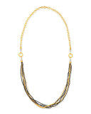 Sultan Collection Multi-Strand Gold & Black Diamond Necklace 