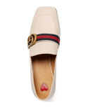 Peyton Web Square-Toe Loafer, Cream 