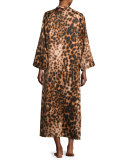 Leopard-Print Zip Caftan, Natural