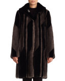 Reversible Striped Mink Stroller Coat