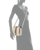 Medium Tricolor Flap Shoulder Bag, Medium Beige
