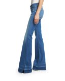 Love Story Flare-Leg Side-Slit Jeans with Released Hem, Angelic