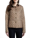 Kencott Quilted Snap-Front Cropped Jacket