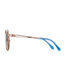 Degrade Leopard-Print Sunglasses, Brown
