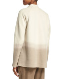 Kaye Oversized Collarless Ombre Jacket, Ecru Multi