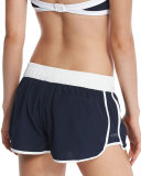 Hit Repeat Coverup Shorts, Indigo