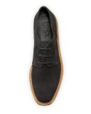 Tanner Suede Platform Oxford, Black