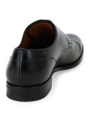 Bruxelles Leather Cap-Toe Dress Shoe, Black