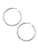 Sterling Silver #3 Hoops with Diamonds (0.19 ctw)