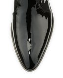 Patent Side-Buckle Bootie, Black