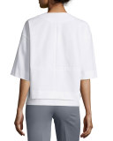Sabina Cropped Jacket, White 