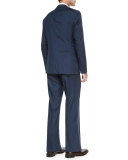 Double Pinstripe Two-Piece Suit, Blue