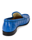 Classic Crocodile Leather Loafer, Blue