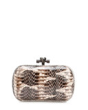 Snakeskin Knot Minaudiere, Tan Multi
