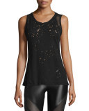 Chord Cutout-Back Sport Tank, Black