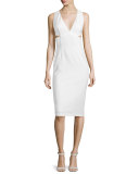 Riki Cutout Leather Midi Dress, White
