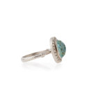 New World Rutilated Quartz and Turquoise Doublet Ring with Diamonds Details