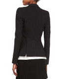 Pierced Notched-Collar Jacket, Black