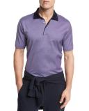 Micro-Birdseye Polo Shirt, Purple