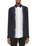 Dip-Dye Silk Blouse