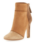 Briona Suede Patchwork Bootie, Chestnut/Multi