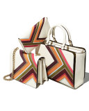 Robinson Multi-Stripe Continental Wallet, New Ivory 