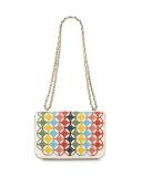 Robinson Embroidered Flap-Top Shoulder Bag, Ivory