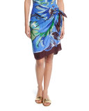 Jungle-Print Voile Pareo Coverup