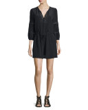 Alidz Silk Dress with Embroidered-Trim