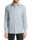 Classic-Fit Pocket Shirt, Gray/White