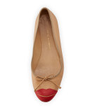 Kiss Me Darcy Leather Flat, Nude/Red