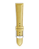 20mm Metallic Saffiano Leather Strap, Gold
