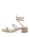 Crystal Snake 40mm Sandal, Beige