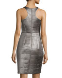 Crocodile-Embossed Sheath Dress