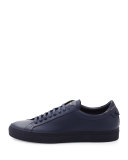 Men's Leather Low-Top Sneaker, Navy