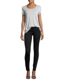 Farrah High-Rise Sateen Pants, Black