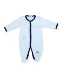 Fast Lane Striped Footie Pajamas, Blue, Size 0-9 Months