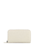 Intrecciato Continental Zip-Around Wallet, Mist