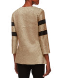 3/4-Sleeve Abstract Modern Jacket, Gold