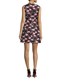 Sleeveless Flamingo-Print Fit-&-Flare Dress