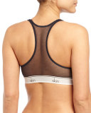 Natasha Organic Pima Cotton-Blend Racerback Logo Bralette 