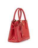 Saffiano Vernice Mini Double-Zip Tote Bag, Red (Rosso)