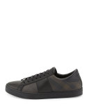 Ritson Men's PVC Check & Leather Low-Top Sneaker, Smoked Chocolate