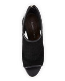 Ashlyn Cutout Suede Bootie, Black