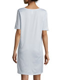Cotton Deluxe Short-Sleeve Big Sleepshirt, Blue Glow