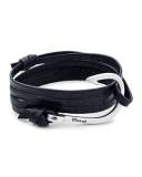 Men's Hook Leather Bracelet, Navy
